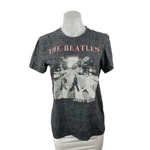 Free Authority The Beatles Abbey Road Graphic Gray Casual Tee T-Shirt Top Size S